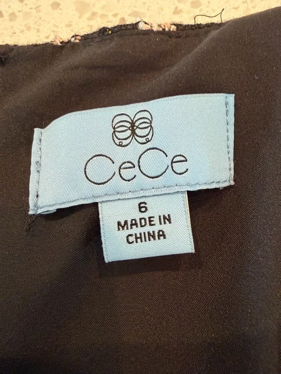 CeCe Rich Black and Pink Checked Ruffle Hem Skirt 6 - Picture 3 of 5